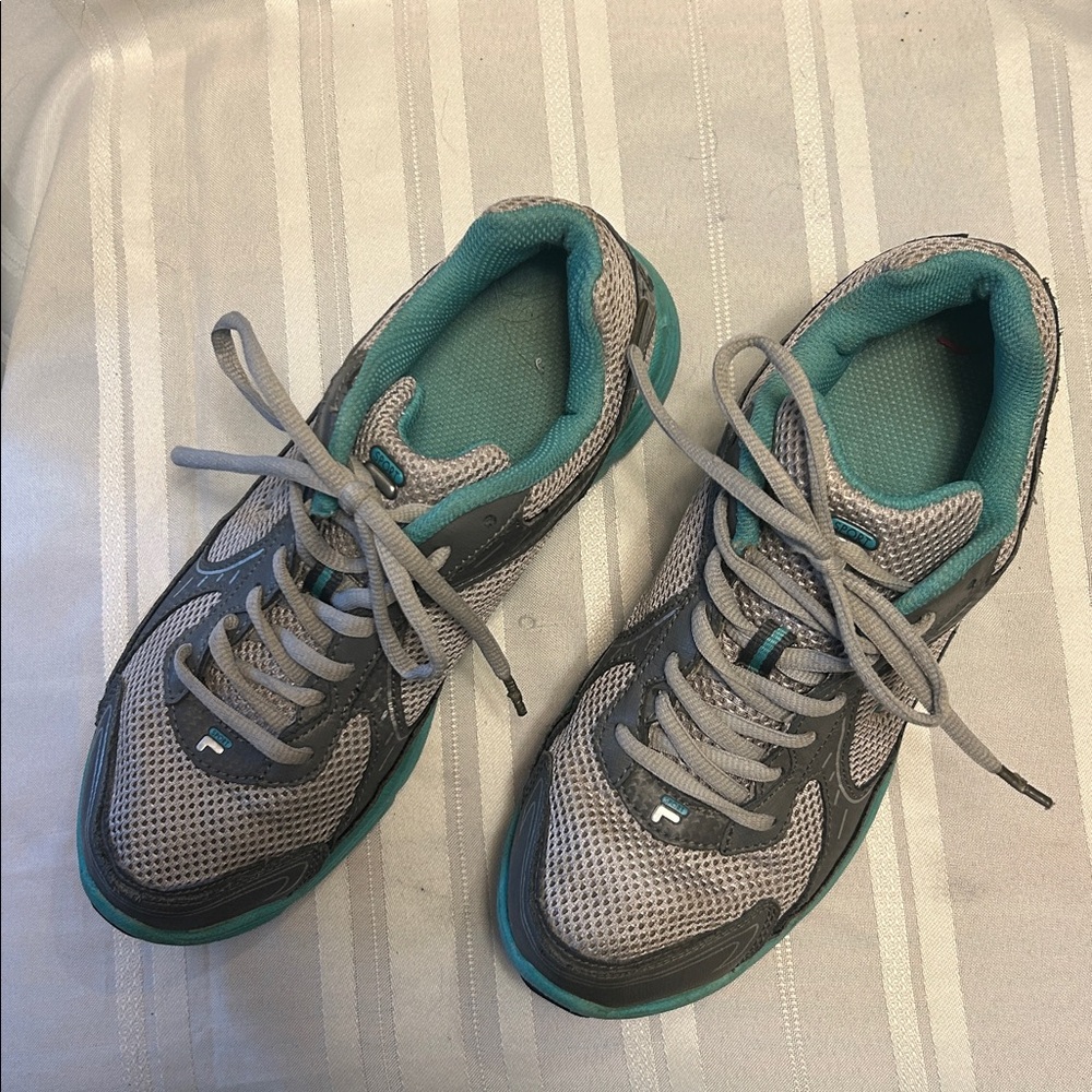 Fila Gray and Teal Athletic Sneakers
